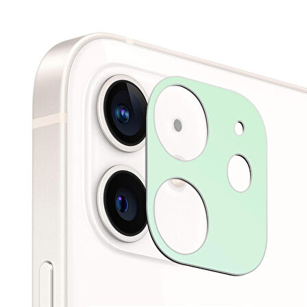 Microsonic Apple Uyumlu iPhone 12 Kamera Lens Koruma Camı V2 Yeşil