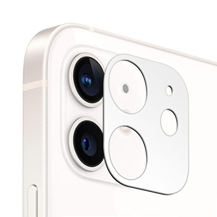 Microsonic Apple Uyumlu iPhone 12 Mini Kamera Lens Koruma Camı V2 Beyaz