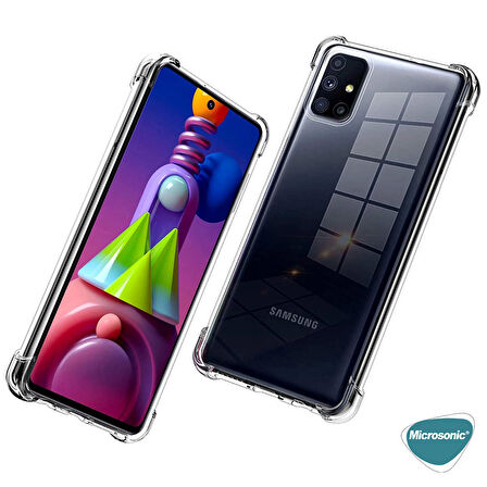 Microsonic Samsung Galaxy M51 Kılıf Shock Absorbing Şeffaf
