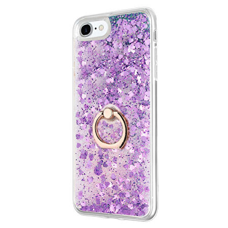 Microsonic Apple iPhone 8 Kılıf Glitter Liquid Holder Mor