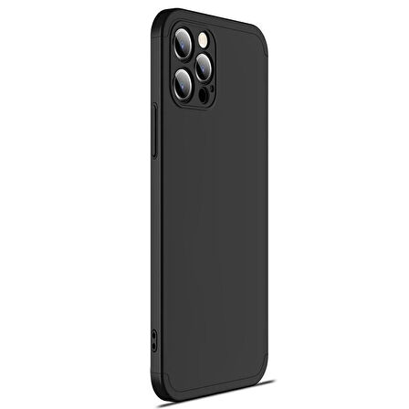 Microsonic Apple iPhone 12 Pro Kılıf Double Dip 360 Protective Siyah