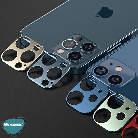 Microsonic Apple Uyumlu iPhone 12 Pro Max Kamera Lens Koruma Camı V2 Beyaz