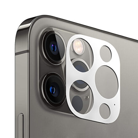Microsonic Apple Uyumlu iPhone 12 Pro Kamera Lens Koruma Camı V2 Beyaz