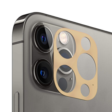 Microsonic Apple Uyumlu iPhone 12 Pro Kamera Lens Koruma Camı V2 Gold