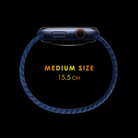 Microsonic Xiaomi Amazfit GTS Kordon, (Medium Size, 155mm) Braided Solo Loop Band Lacivert
