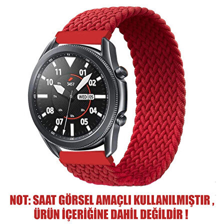 Microsonic Samsung Galaxy Watch Active 2 44mm Kordon, (Small Size, 135mm) Braided Solo Loop Band Kırmızı