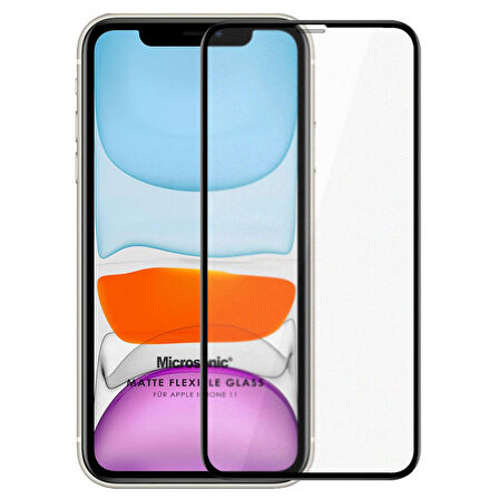 Microsonic Apple Uyumlu iPhone 11 Seramik Matte Flexible Ekran Koruyucu Siyah