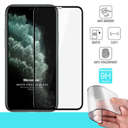 Microsonic Apple Uyumlu iPhone 11 Pro Seramik Matte Flexible Ekran Koruyucu Siyah