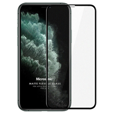 Microsonic Apple Uyumlu iPhone 11 Pro Seramik Matte Flexible Ekran Koruyucu Siyah