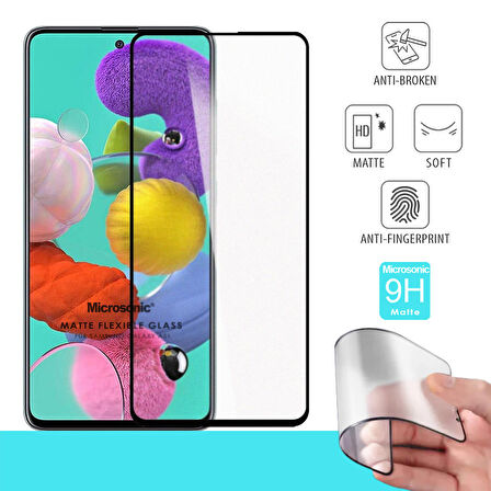 Microsonic Samsung Galaxy A51 Seramik Matte Flexible Ekran Koruyucu Siyah