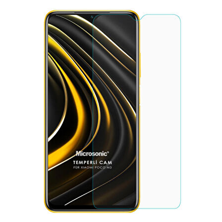 Microsonic Xiaomi Poco M3 Tempered Glass Cam Ekran Koruyucu