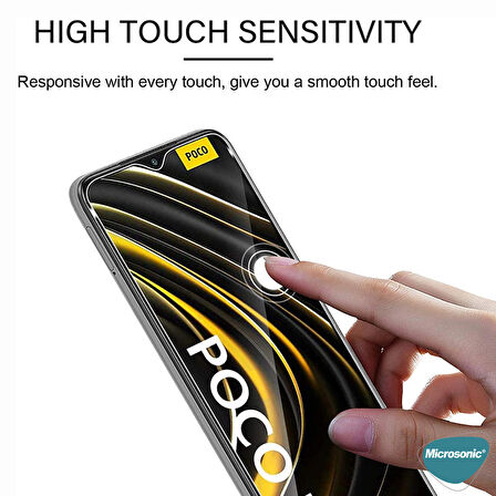 Microsonic Xiaomi Poco M3 Tempered Glass Cam Ekran Koruyucu