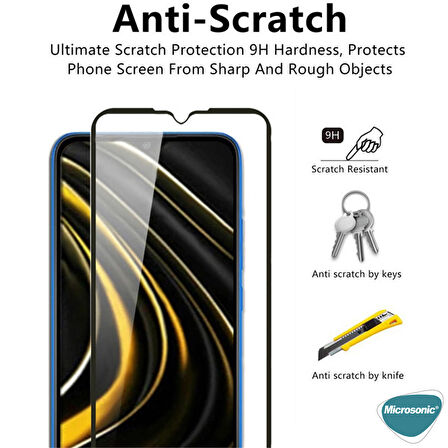 Microsonic Xiaomi Redmi Note 9 4G Tam Kaplayan Temperli Cam Ekran Koruyucu Siyah