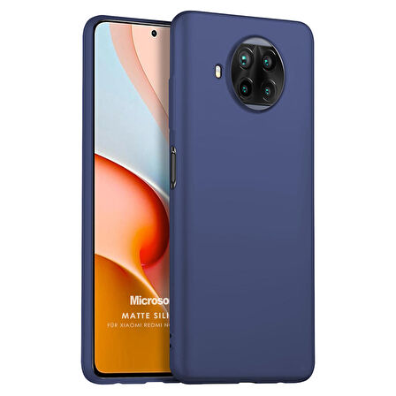 Microsonic Matte Silicone Xiaomi Redmi Note 9 Pro 5G Kılıf Lacivert