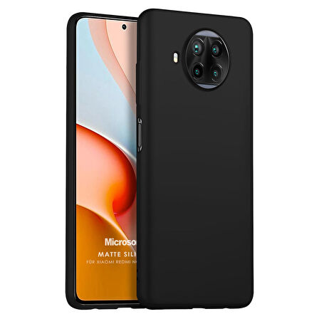 Microsonic Matte Silicone Xiaomi Redmi Note 9 Pro 5G Kılıf Siyah
