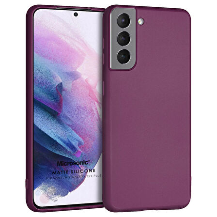 Microsonic Matte Silicone Samsung Galaxy S21 Plus Kılıf Mor