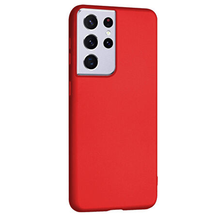 Microsonic Matte Silicone Samsung Galaxy S21 Ultra Kılıf Kırmızı