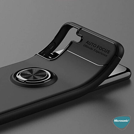 Microsonic Samsung Galaxy S21 Kılıf Kickstand Ring Holder Kırmızı