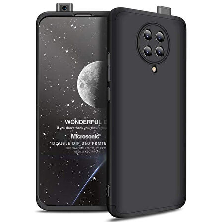 Microsonic Xiaomi Poco F2 Pro Kılıf Double Dip 360 Protective Siyah