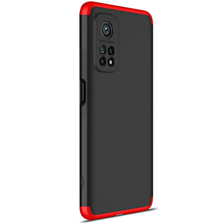Microsonic Xiaomi Mi 10T Pro Kılıf Double Dip 360 Protective Siyah Kırmızı