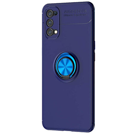 Microsonic Oppo Reno 5 Pro 5G Kılıf Kickstand Ring Holder Lacivert