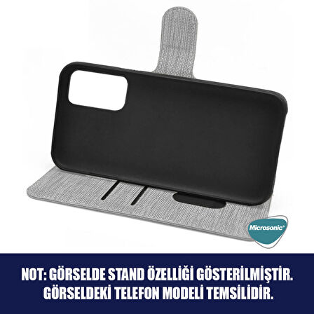 Microsonic Samsung Galaxy S21 Plus Kılıf Fabric Book Wallet Gri