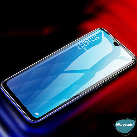 Microsonic Oppo A15 Tam Kaplayan Temperli Cam Ekran Koruyucu Siyah