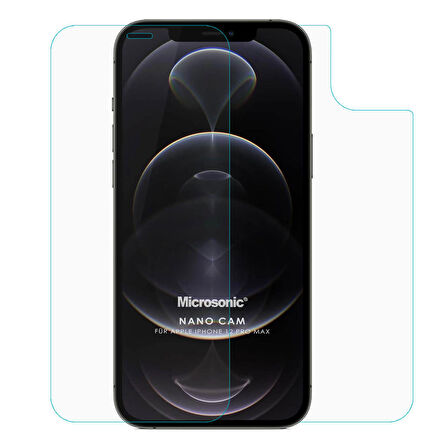 Microsonic Apple Uyumlu iPhone 12 Pro Max Ön + Arka Nano Cam Ekran Koruyucu