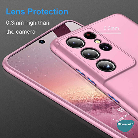 Microsonic Samsung Galaxy S21 Ultra Kılıf Double Dip 360 Protective Rose Gold