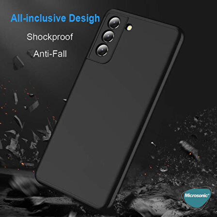 Microsonic Samsung Galaxy S21 Kılıf Double Dip 360 Protective Siyah Kırmızı