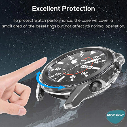 Microsonic Samsung Galaxy Watch 3 45mm Kılıf 360 Full Round Soft Silicone Şeffaf