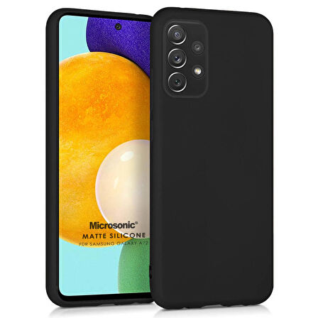 Microsonic Matte Silicone Samsung Galaxy A72 Kılıf Siyah