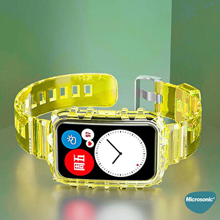 Microsonic Huawei Watch Fit Kordon Transparent Clear Band Sarı