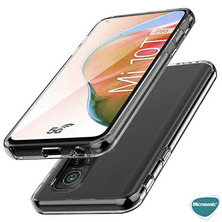Microsonic Xiaomi Mi 10T Kılıf 6 Tarafı Tam Full Koruma 360 Clear Soft Şeffaf