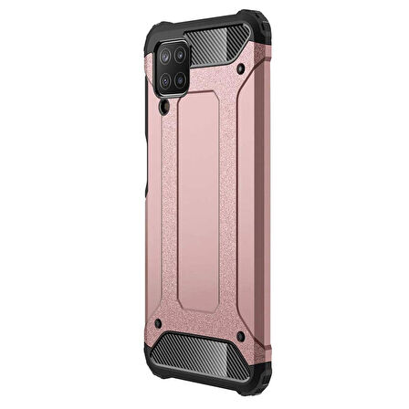 Microsonic Samsung Galaxy M12 Kılıf Rugged Armor Rose Gold