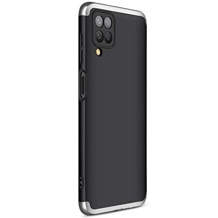 Microsonic Samsung Galaxy M12 Kılıf Double Dip 360 Protective Siyah Gri