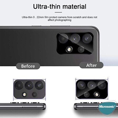 Microsonic Samsung Galaxy A72 Kamera Lens Koruma Camı V2 Siyah