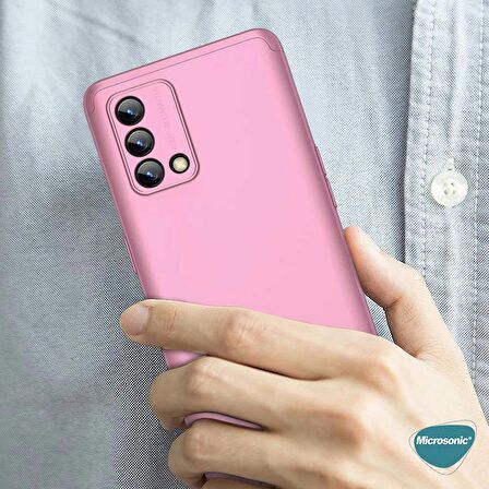 Microsonic Oppo A74 4G Kılıf Double Dip 360 Protective Siyah Mavi