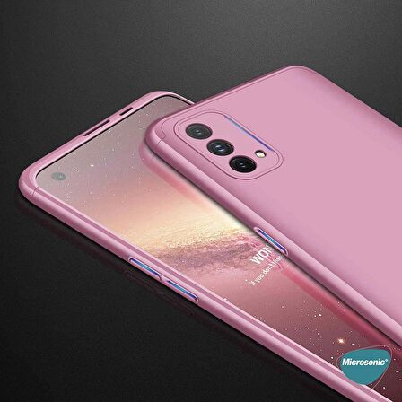 Microsonic Oppo A74 4G Kılıf Double Dip 360 Protective Siyah Mavi