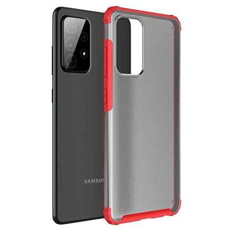 Microsonic Samsung Galaxy A72 Kılıf Frosted Frame Kırmızı