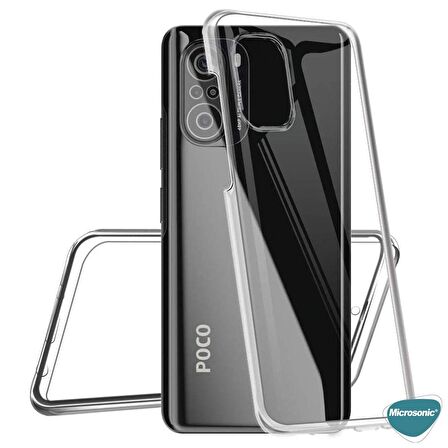 Microsonic Xiaomi Poco F3 Kılıf 6 Tarafı Tam Full Koruma 360 Clear Soft Şeffaf