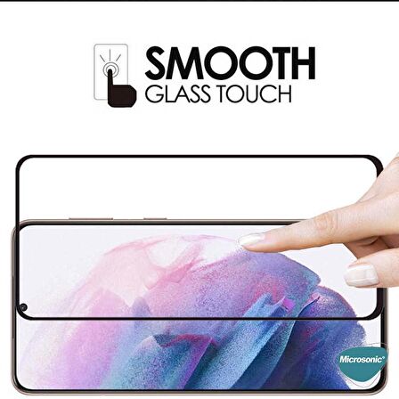 Microsonic Samsung Galaxy S21 FE Tam Kaplayan Temperli Cam Ekran Koruyucu Siyah
