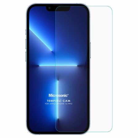 Microsonic Apple Uyumlu iPhone 13 Pro Tempered Glass Cam Ekran Koruyucu