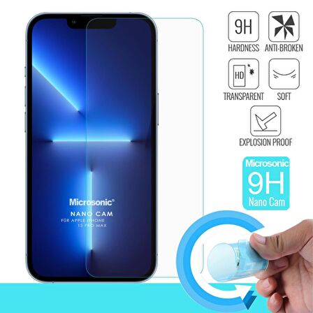 Microsonic Apple Uyumlu iPhone 13 Pro Max Nano Glass Cam Ekran Koruyucu