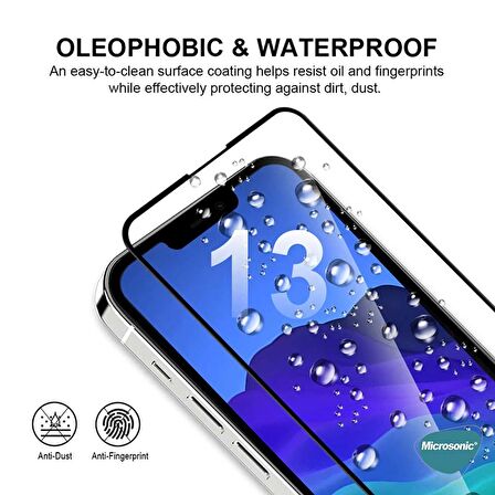 Microsonic Apple Uyumlu iPhone 13 Pro Max Tam Kaplayan Temperli Cam Ekran Koruyucu Siyah