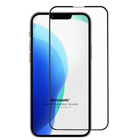 Microsonic Apple Uyumlu iPhone 13 Seramik Matte Flexible Ekran Koruyucu Siyah