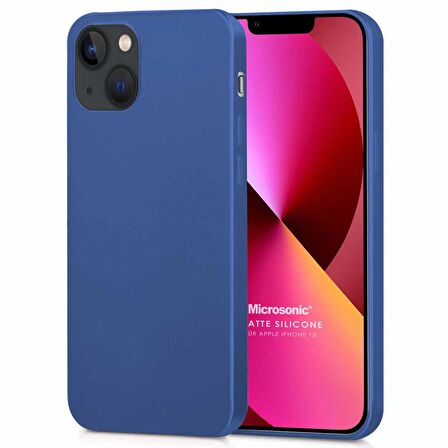 Microsonic Matte Silicone Apple iPhone 13 Kılıf Lacivert