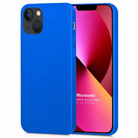 Microsonic Matte Silicone Apple iPhone 13 Kılıf Mavi