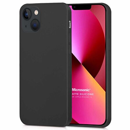 Microsonic Matte Silicone Apple iPhone 13 Kılıf Siyah