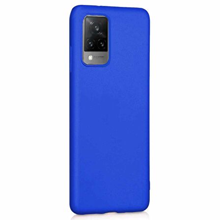 Microsonic Matte Silicone Vivo V21 Kılıf Mavi